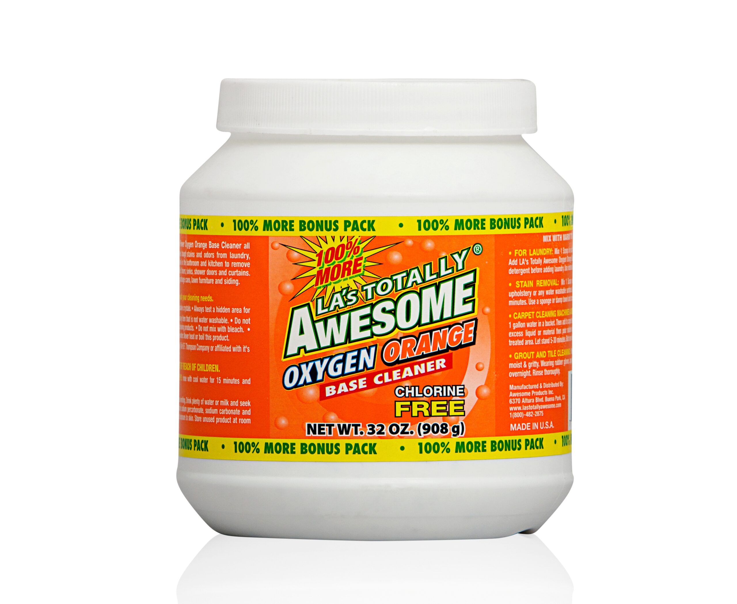 2 Pk LA's Totally Awesome Oxygen Orange Cleaner 32Oz Degreaser Spot Remover