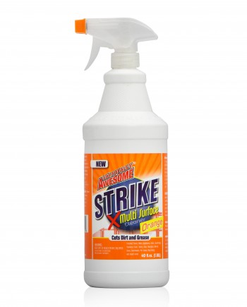 40oz bottle of Strike Multi Surface Cleaner Orange