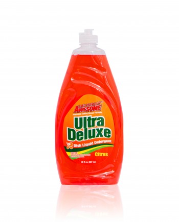 30oz bottle of Citrus scented Ultra Deluxe Dishwashing Liquid.