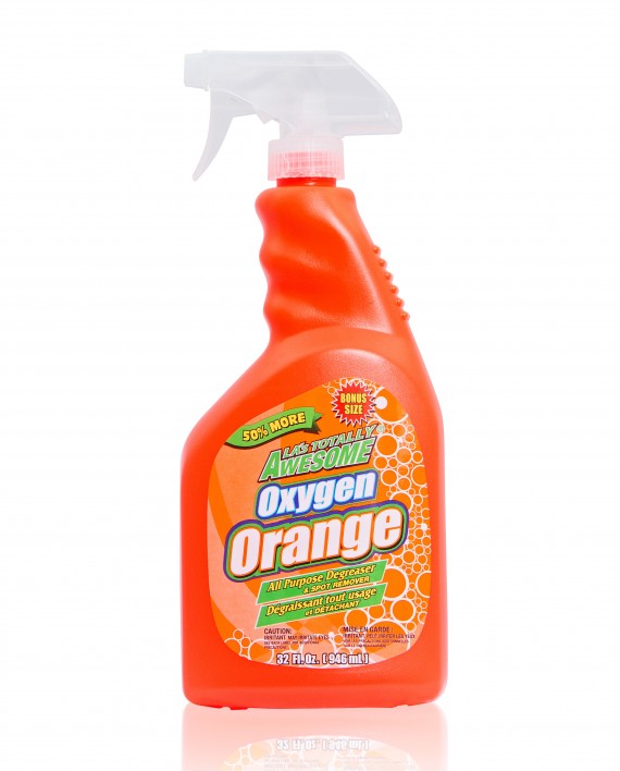 All Purpose Degreaser & Spot Remover Spray bottle of 32oz of Oxygen Orange.