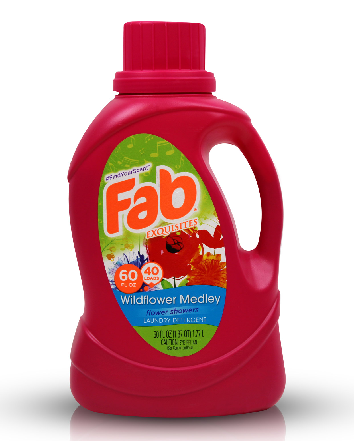 60oz bottle of FAB Affordable scented laundry detergent wildflower medley