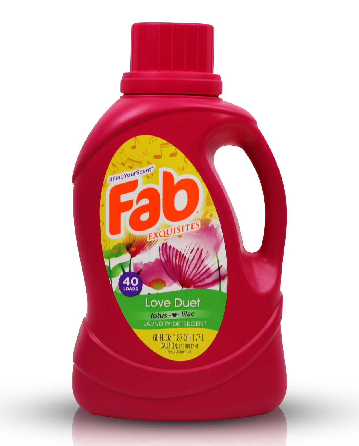 60oz bottle of FAB Floral Scented Laundry Detergent Love Duet
