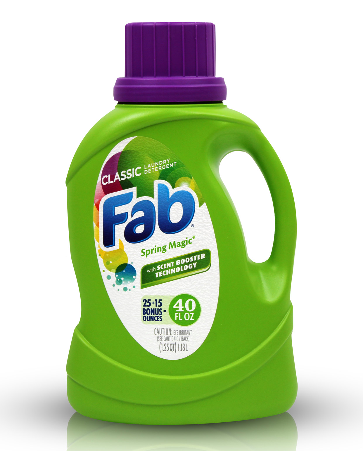 40oz bottle of FAB Scented Laundry Detergent Spring Freash
