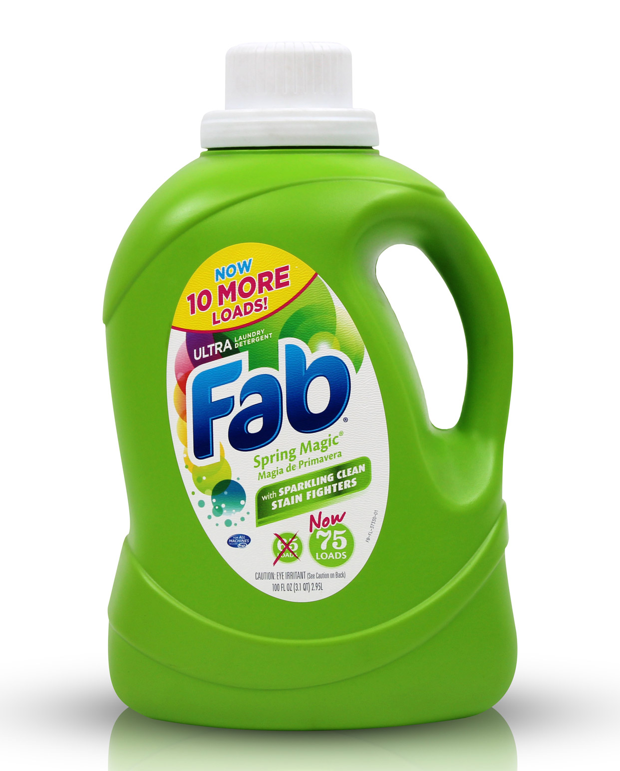 100 oz bottle of FAB Spring Fresh Scented Laundry Detergent