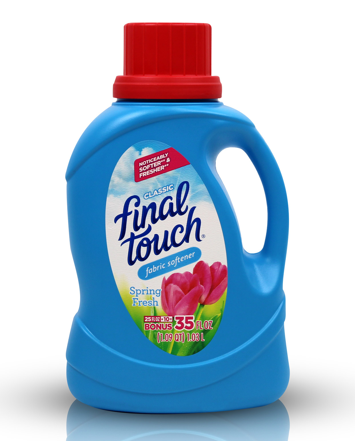 35oz bottle of Fabric Softener Liquid with Spring Fresh Scent.